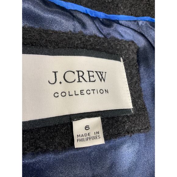 J.Crew Collection Black Cropped 'Lady' Wool Blend Jacket Size 6 - Picture 4 of 5